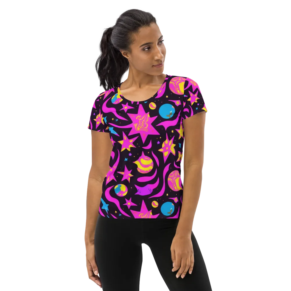 Nova After Dark on Women's Athletic T-Shirt — Front