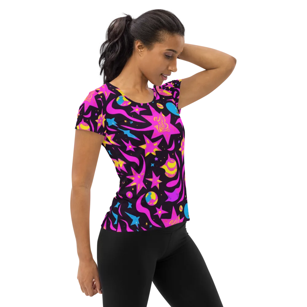Nova After Dark on Women's Athletic T-Shirt — Right