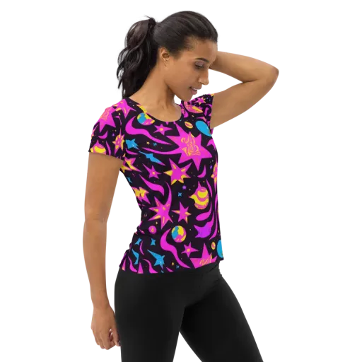 Nova After Dark on a Women's Athletic T-Shirt