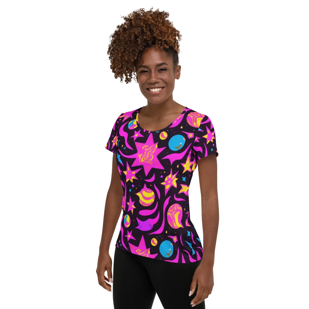 Nova After Dark on Women's Athletic T-Shirt — Left