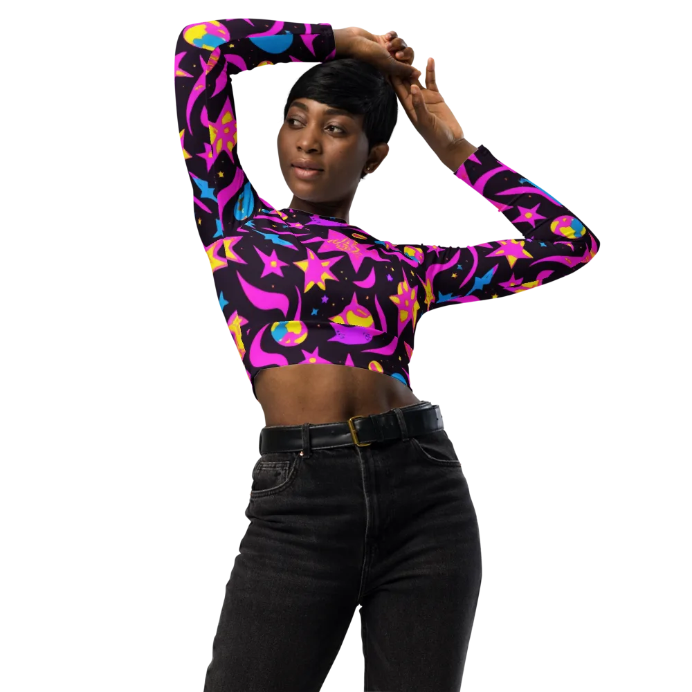 Nova After Dark on Long Sleeve Crop Top — Front