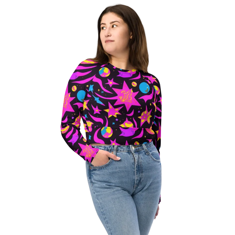 Nova After Dark on Long Sleeve Crop Top — Front