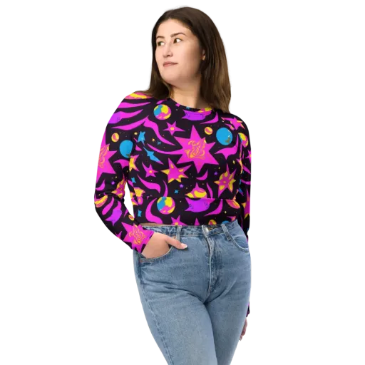 Nova After Dark on a Long Sleeve Crop Top