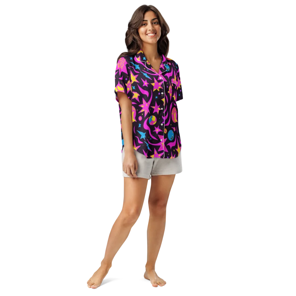 Nova After Dark on Women's Short Sleeve Pajama Top — Front