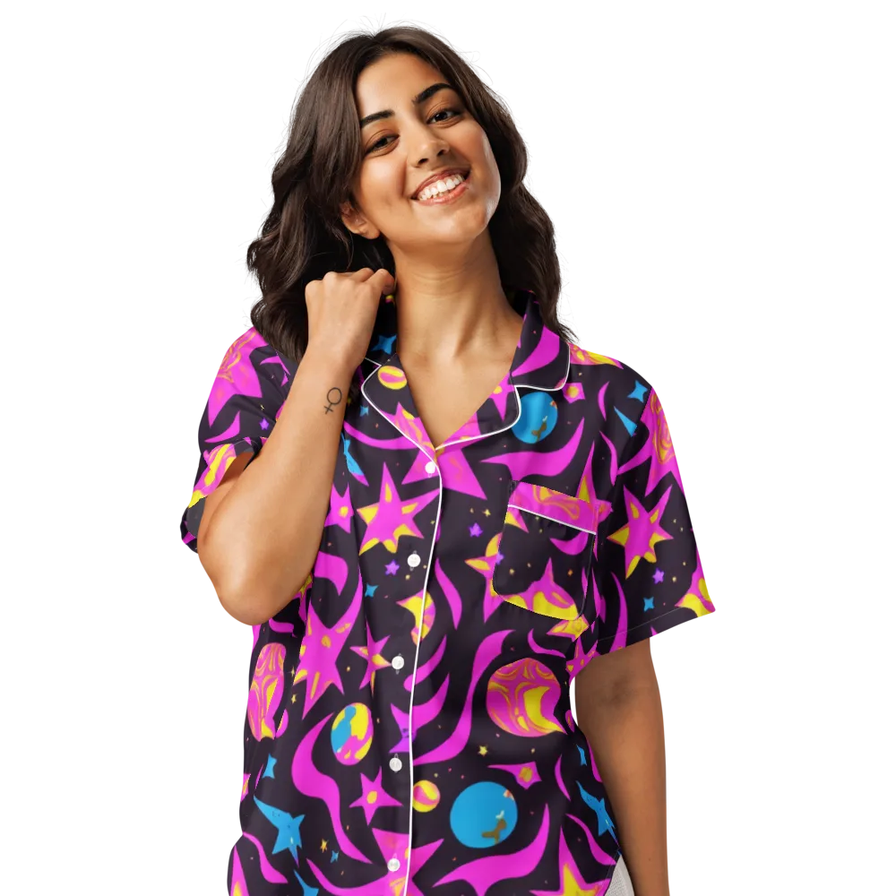 Nova After Dark on Women's Short Sleeve Pajama Top — Front