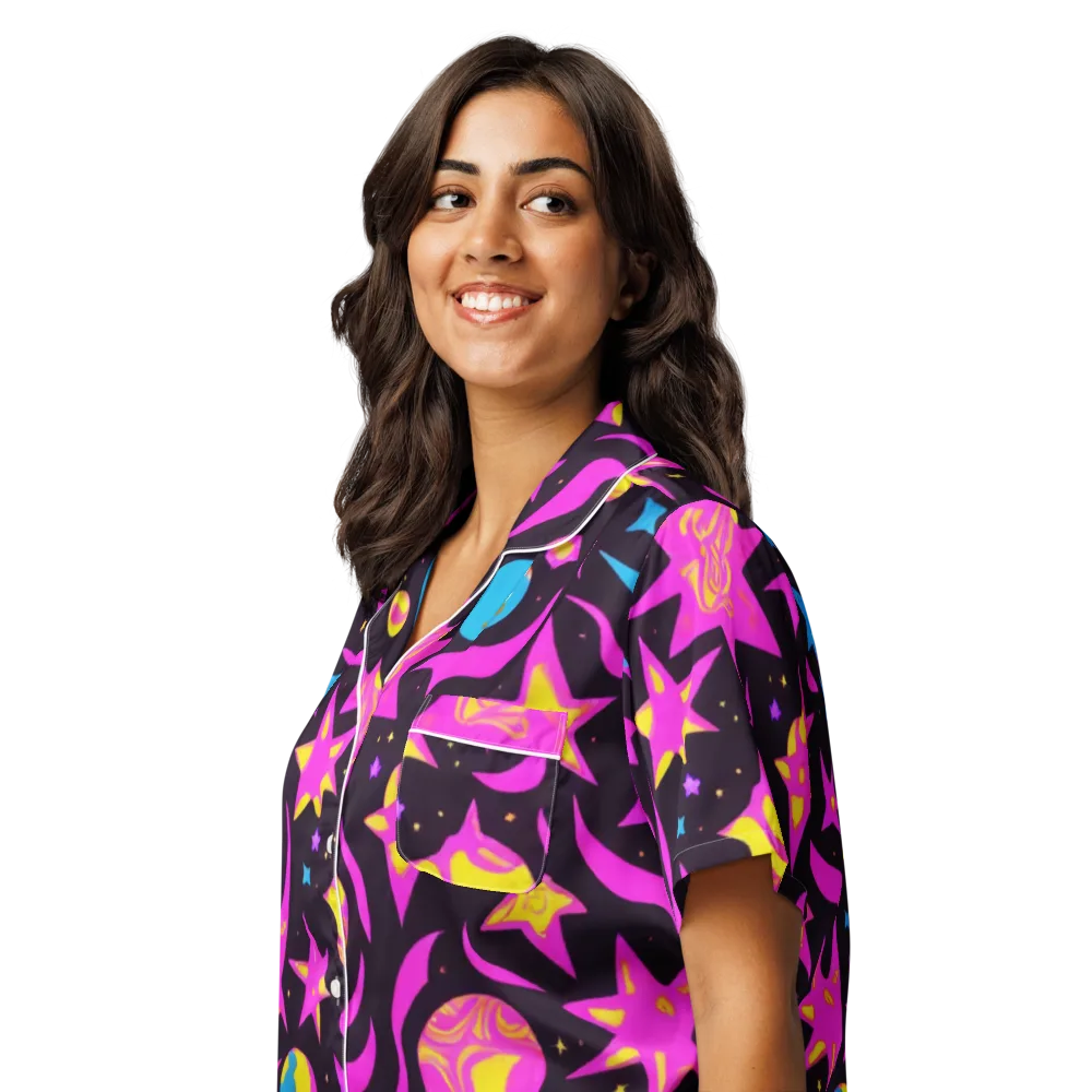 Nova After Dark on Women's Short Sleeve Pajama Top — Left Front