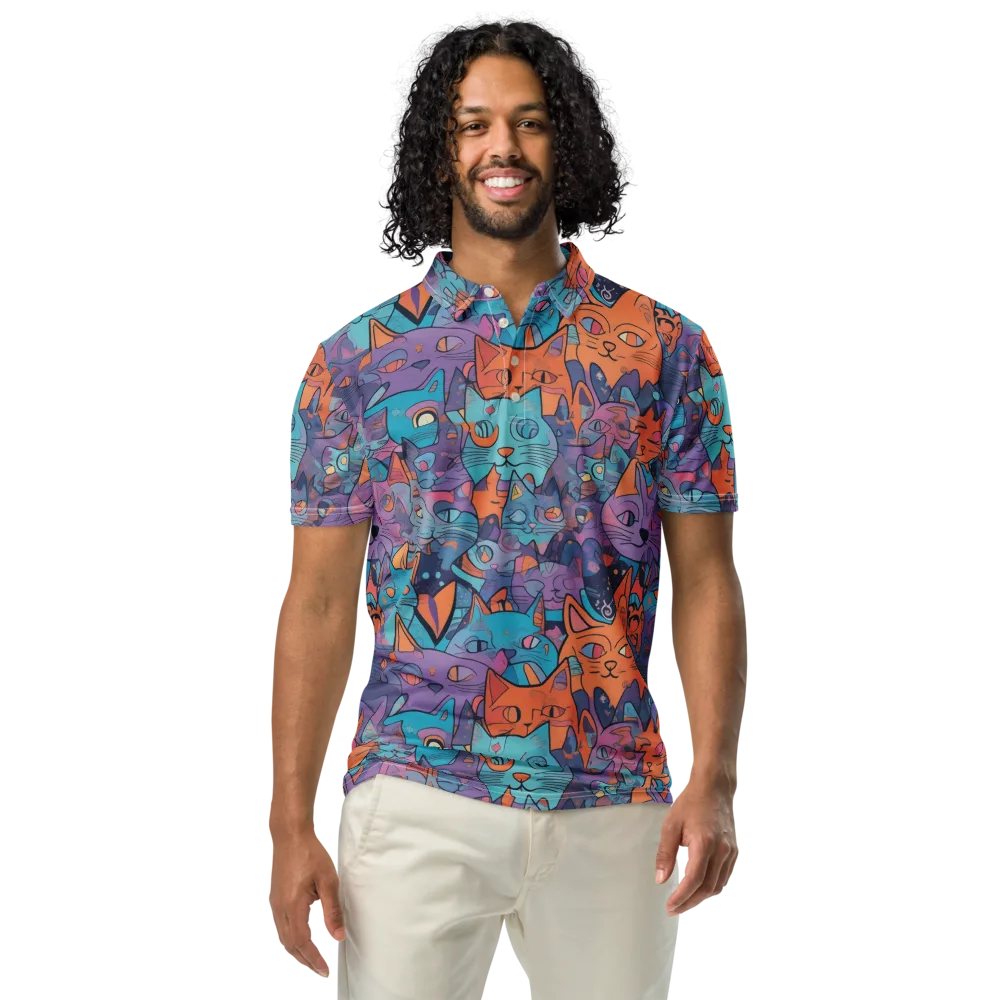 Whisker Spectrum on Men's Slim Fit Polo Shirt — Front