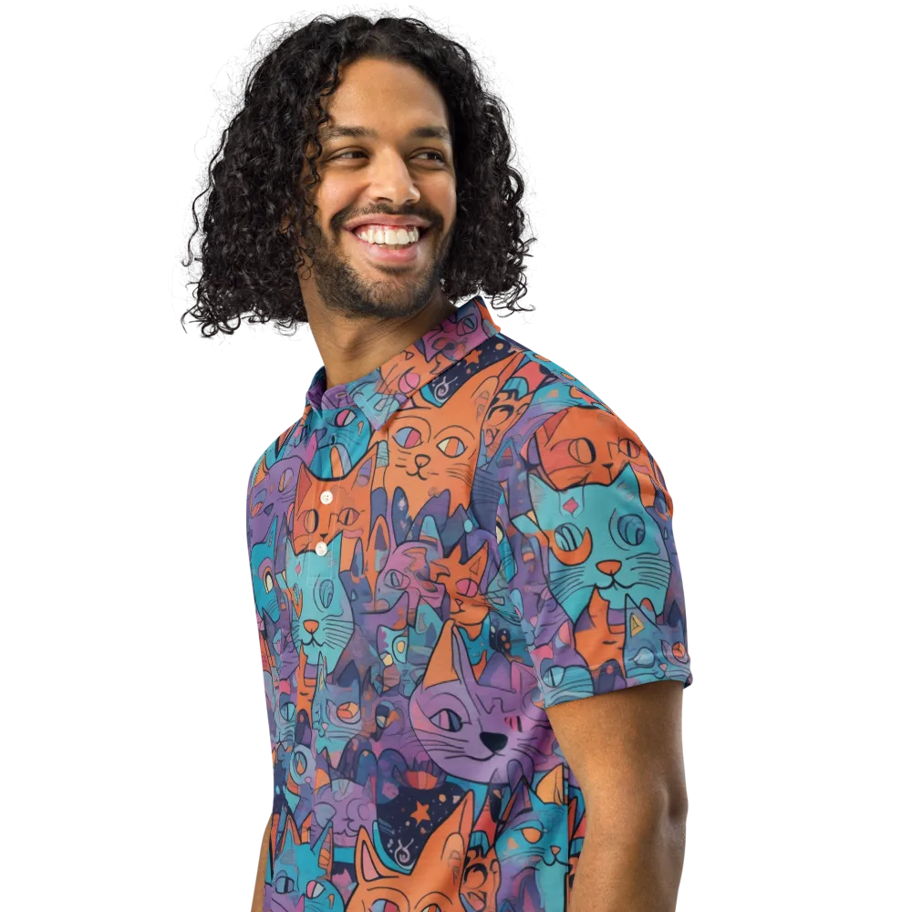 Whisker Spectrum on Men's Slim Fit Polo Shirt — Left Front