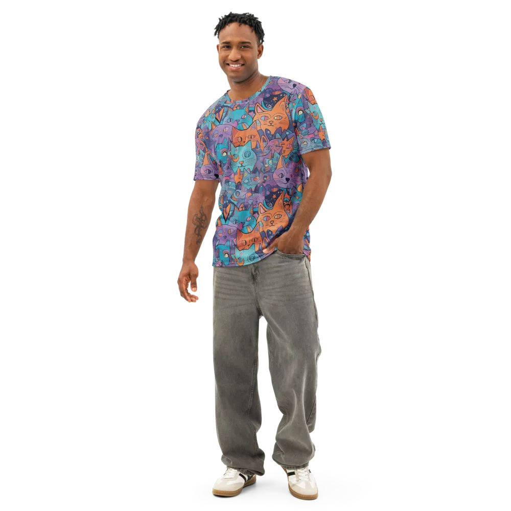 Whisker Spectrum on Men's Cotton Crew Neck T-Shirt — Front