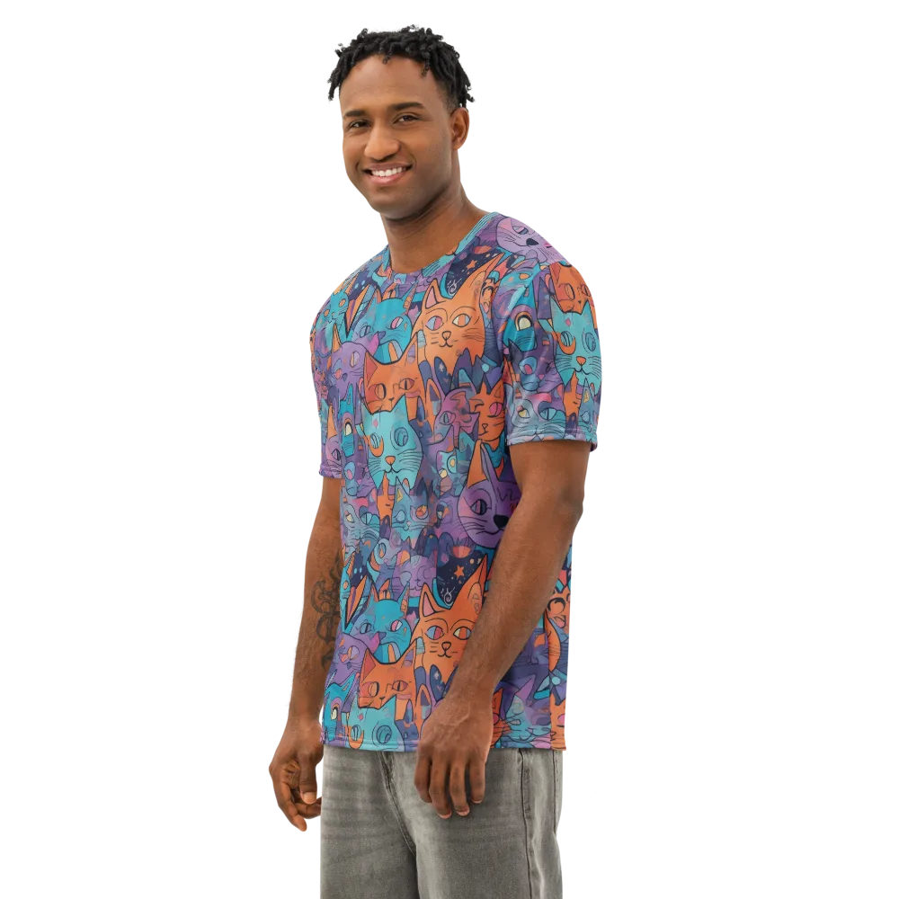 Whisker Spectrum on Men's Cotton Crew Neck T-Shirt — Left Front