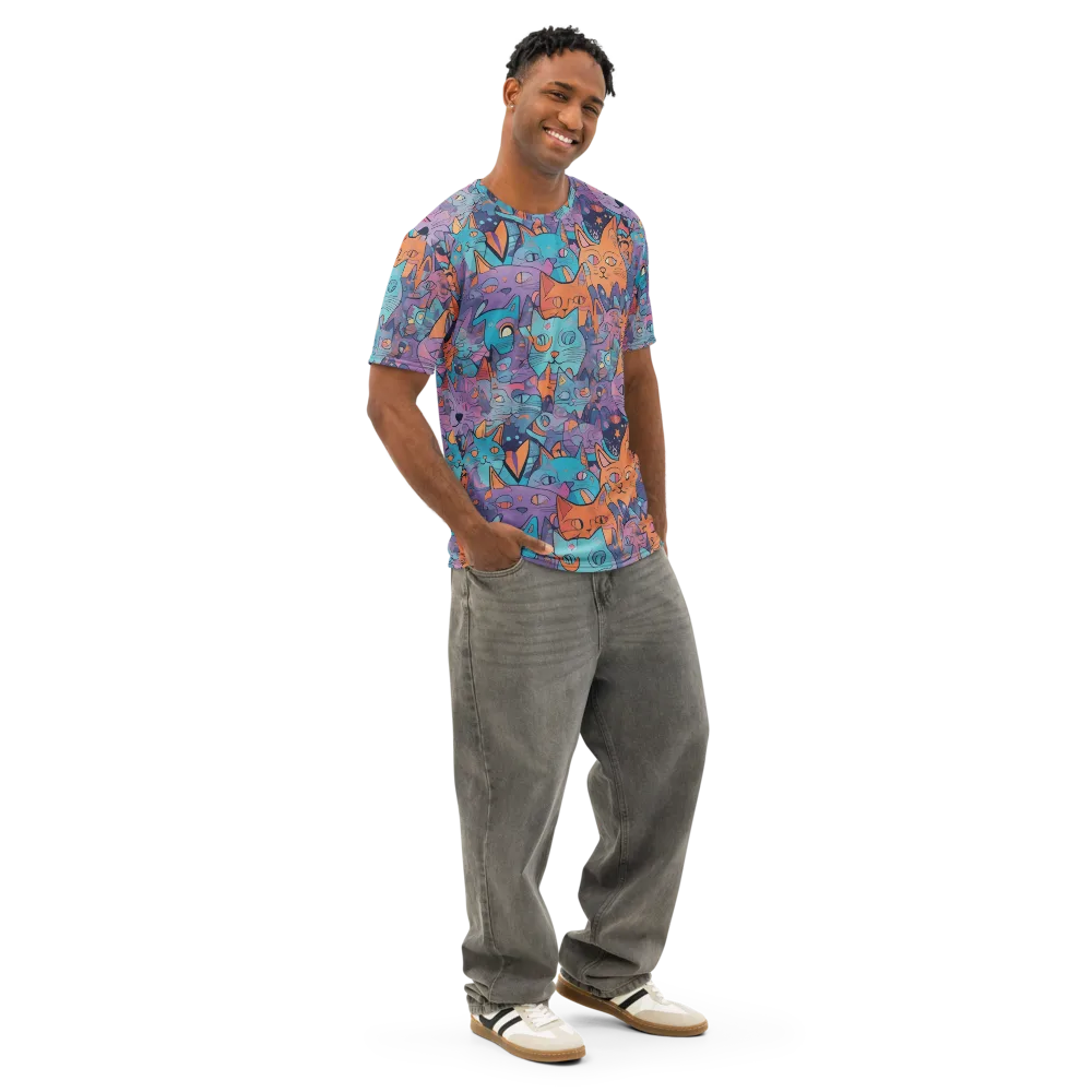 Whisker Spectrum on Men's Cotton Crew Neck T-Shirt — Right Front