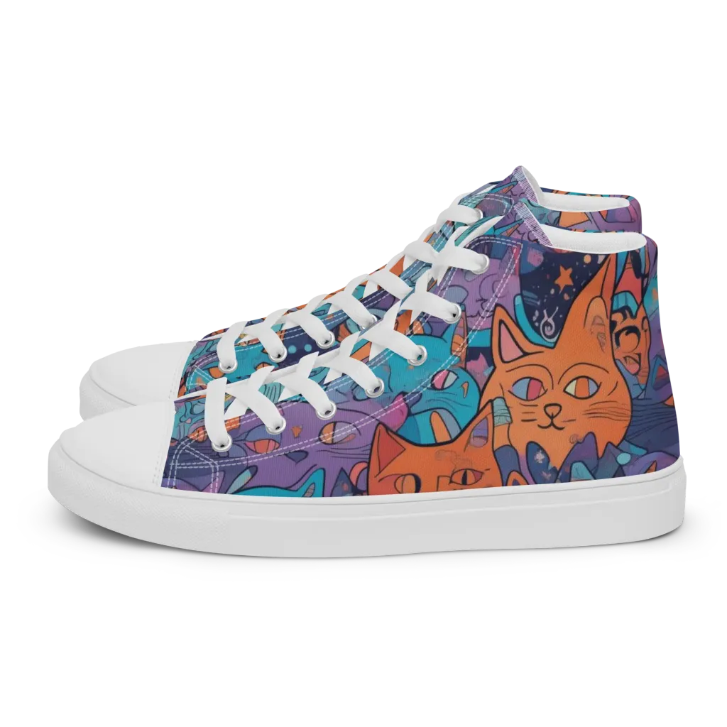 Whisker Spectrum on Men's High Top Canvas Shoes — Left