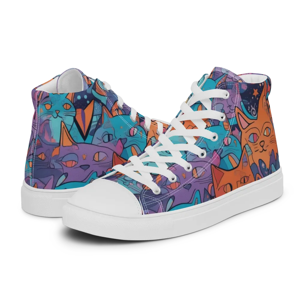 Whisker Spectrum on Men's High Top Canvas Shoes — Left