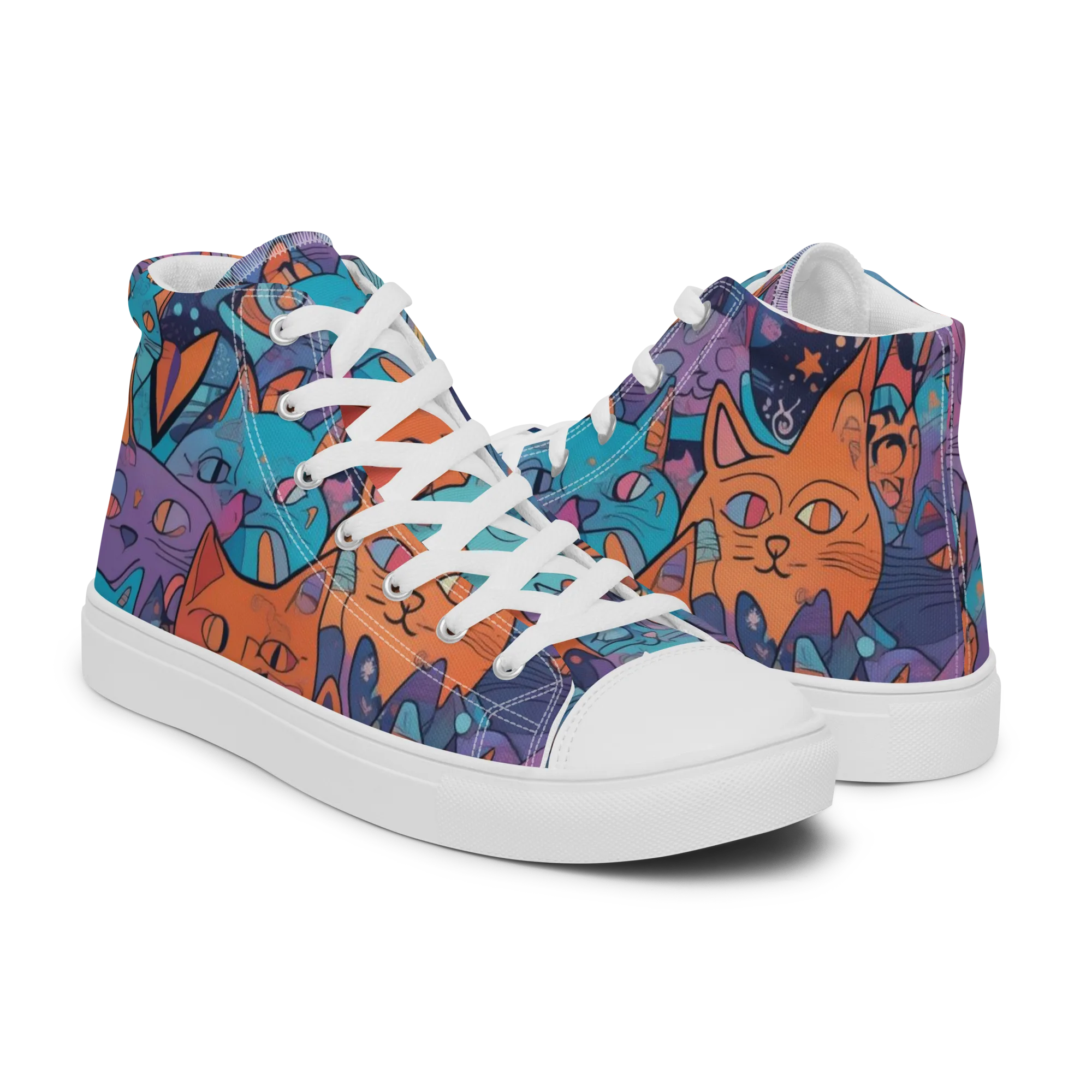 Whisker Spectrum on Men's High Top Canvas Shoes — Right