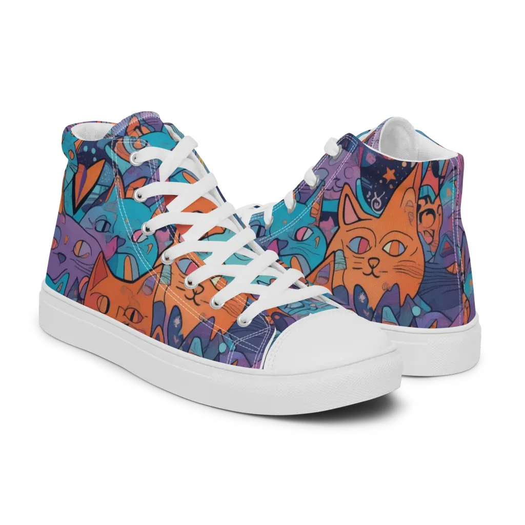 Whisker Spectrum on Men's High Top Canvas Shoes — Right