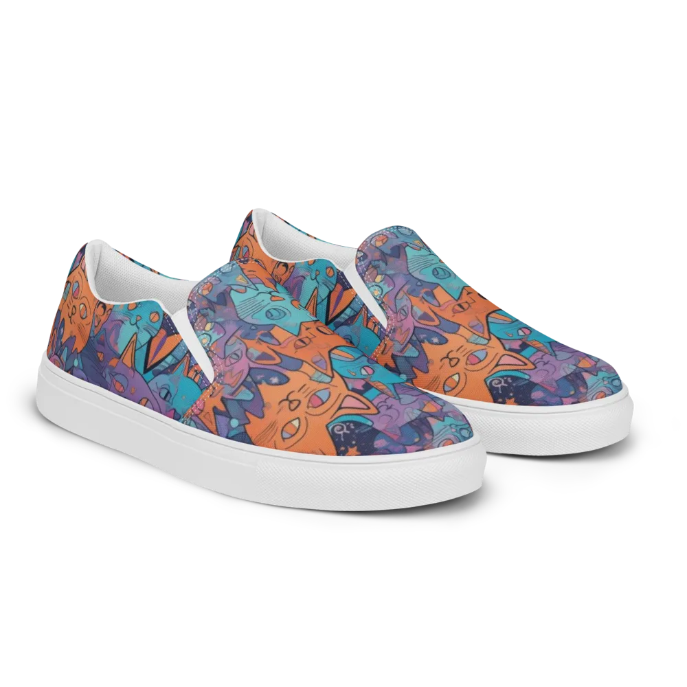 Whisker Spectrum on Men's Slip-On Canvas Shoes — Right Front