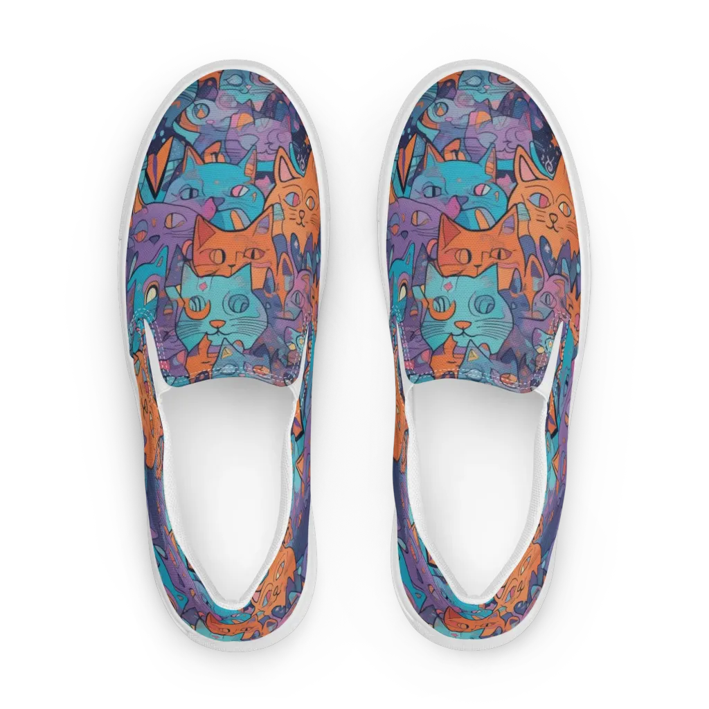 Whisker Spectrum on Women's Slip-On Canvas Shoes — Front
