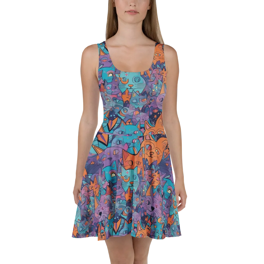 Whisker Spectrum on Skater Dress — Front