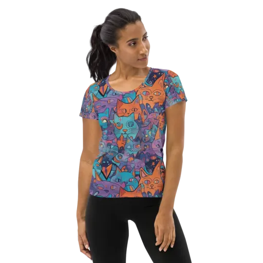 Whisker Spectrum on a Women's Athletic T-Shirt
