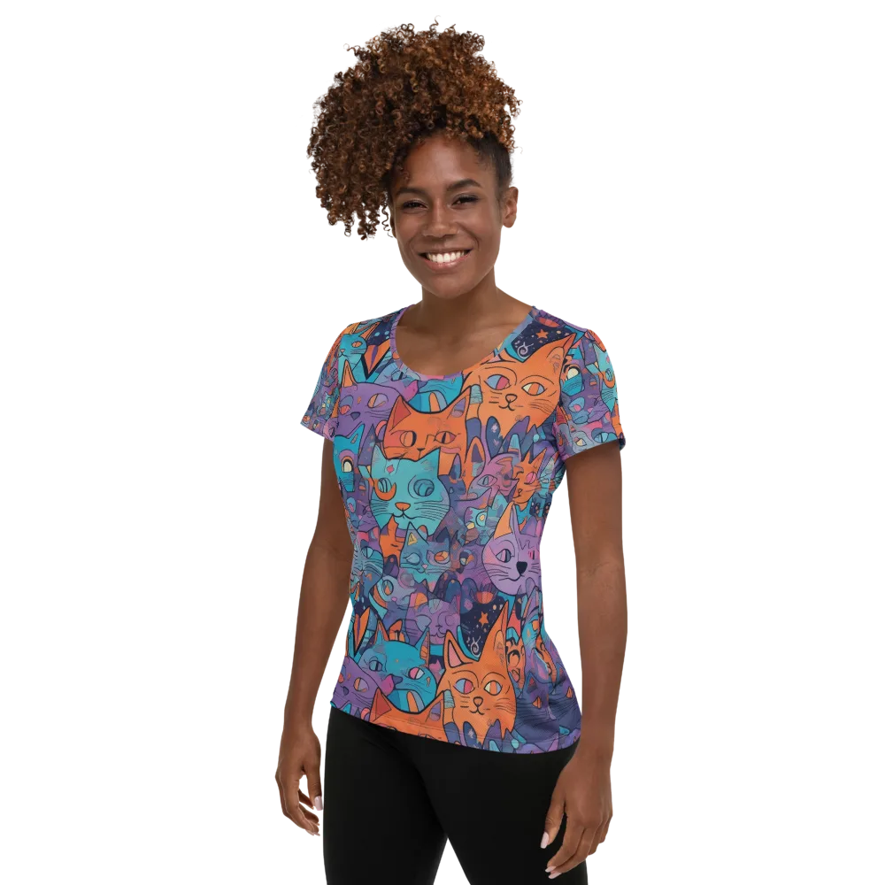 Whisker Spectrum on Women's Athletic T-Shirt — Left