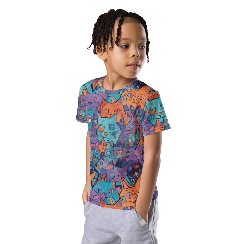 Whisker Spectrum on Kids Crew Neck T-Shirt — Left Front