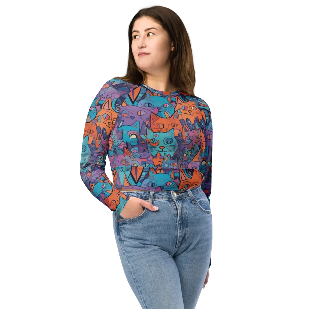 Whisker Spectrum on Long Sleeve Crop Top — Front