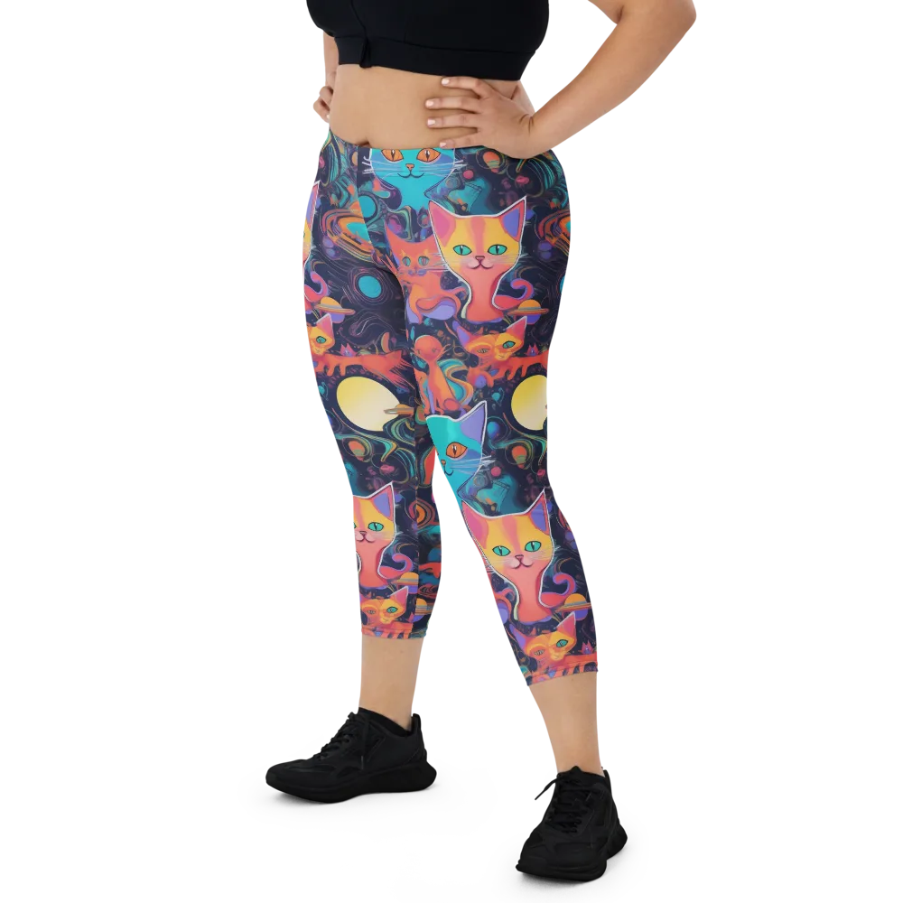 Orbiting Prowlers on Capri Leggings — Front