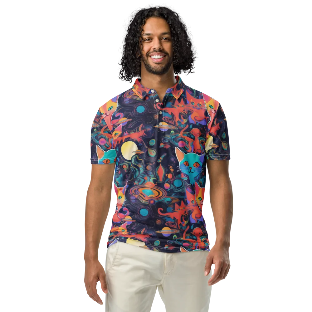 Orbiting Prowlers on Men's Slim Fit Polo Shirt — Front