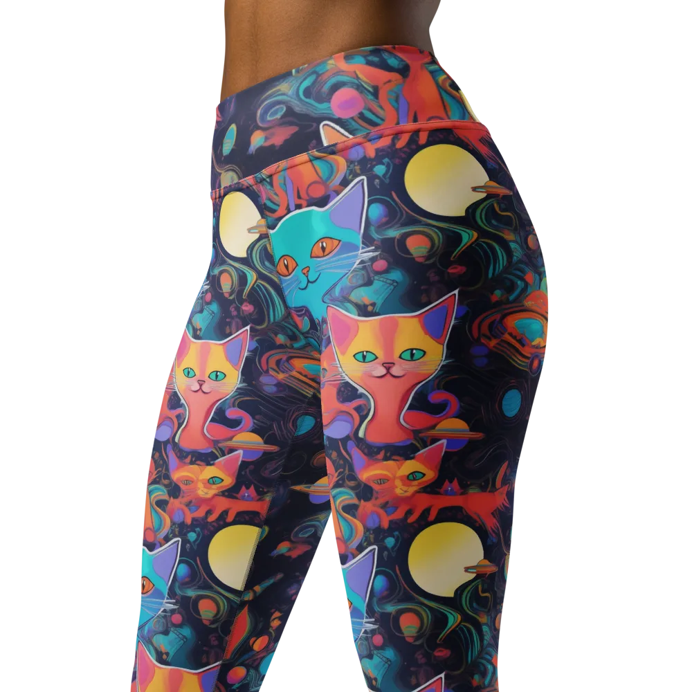 Orbiting Prowlers on Yoga Leggings — Left Front