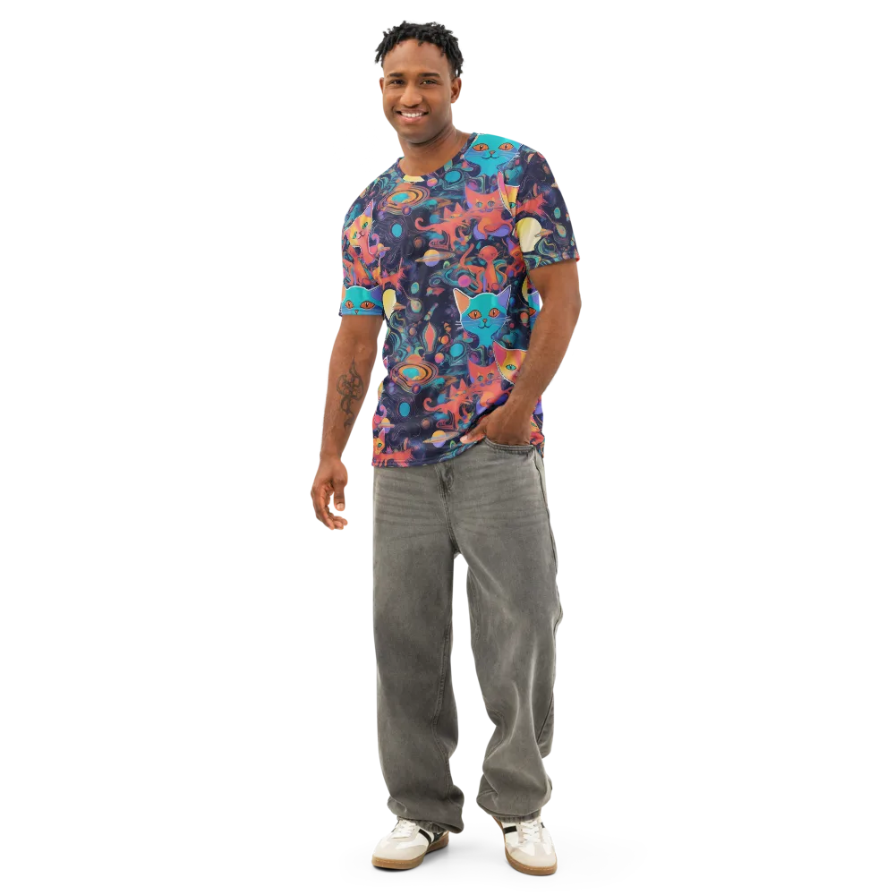 Orbiting Prowlers on Men's Cotton Crew Neck T-Shirt — Front