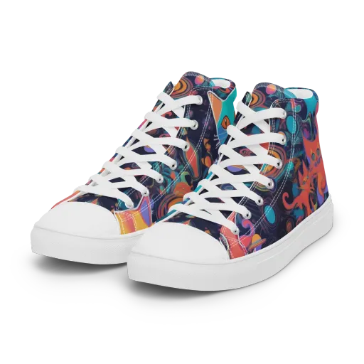 Orbiting Prowlers on a Women's High Top Canvas Shoes