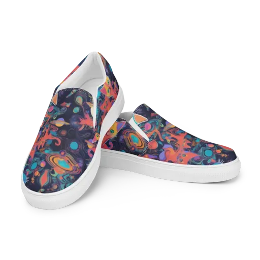Orbiting Prowlers on a Men's Slip-On Canvas Shoes