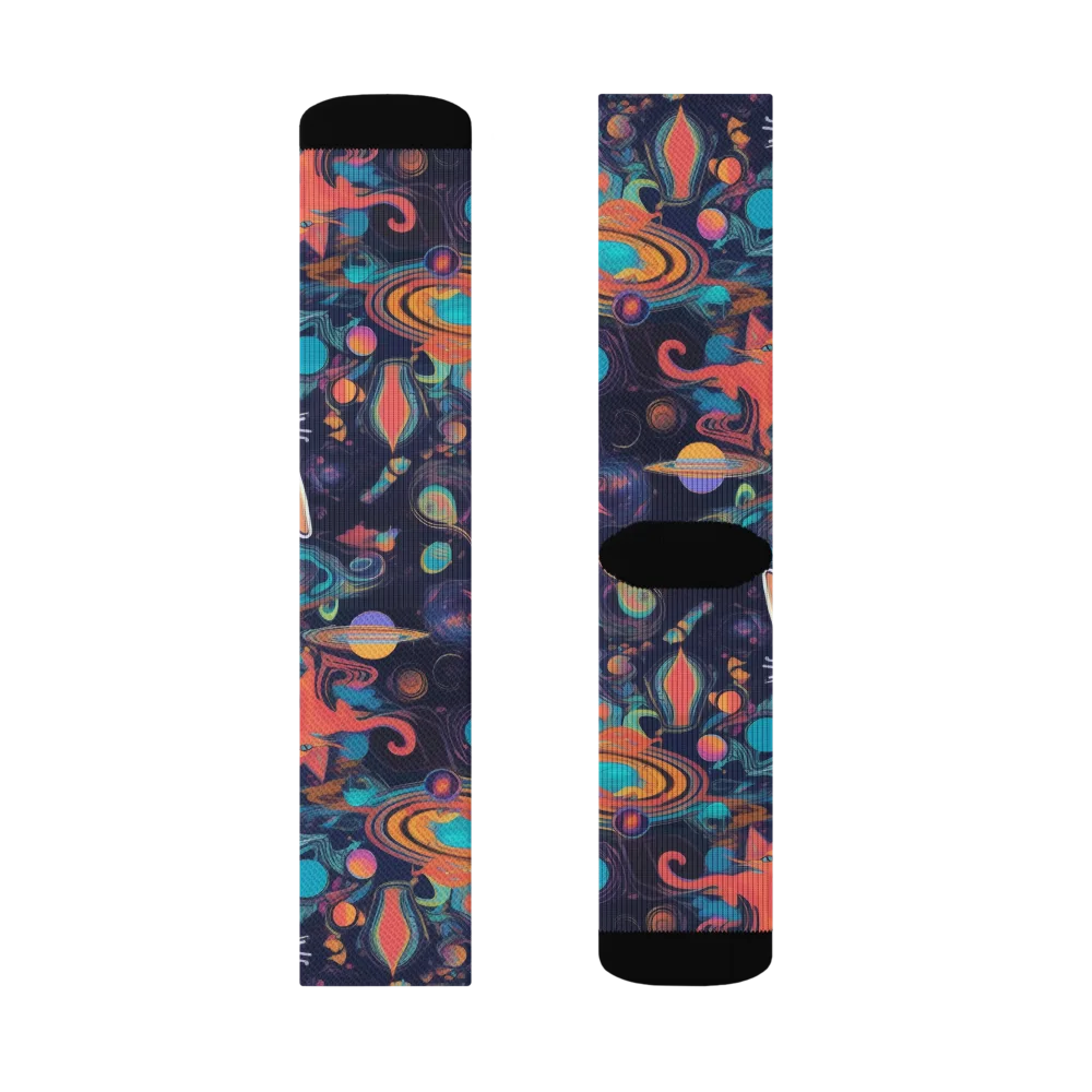 Orbiting Prowlers on Socks — Left Sock