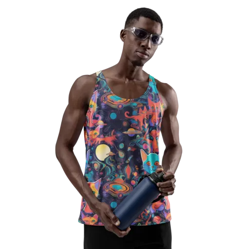 Orbiting Prowlers on a Men's Tank Top