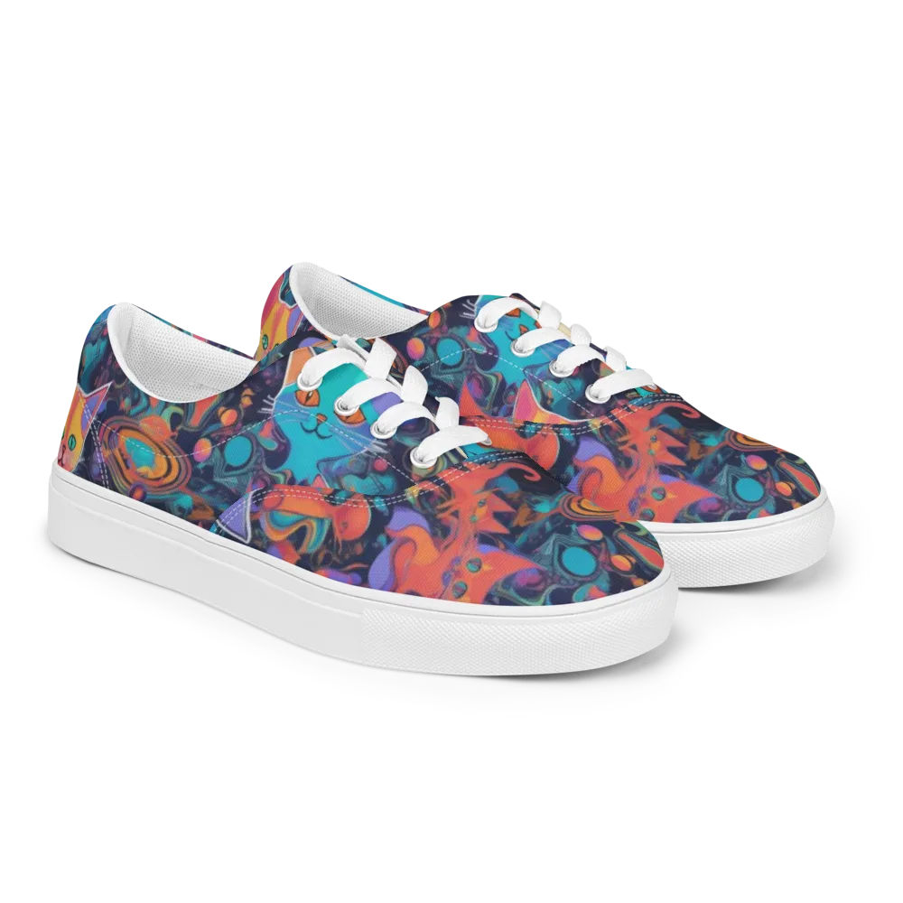 Orbiting Prowlers on Men's Lace-Up Canvas Shoes — Right Front