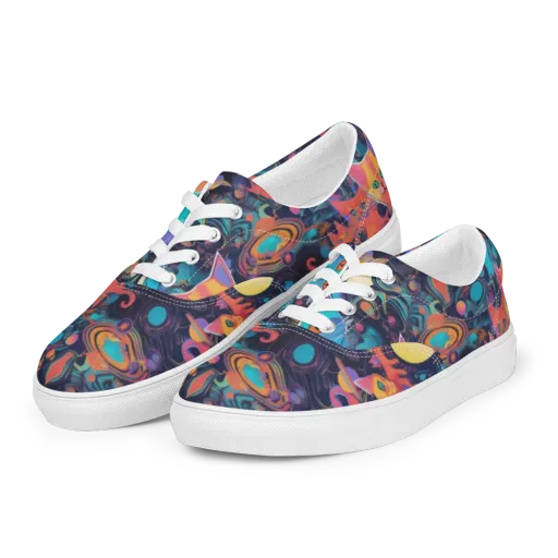 Orbiting Prowlers on a Men's Lace-Up Canvas Shoes