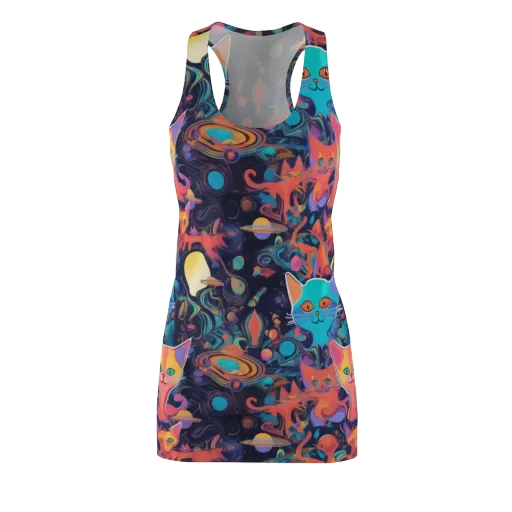 Orbiting Prowlers on a Racerback Dress