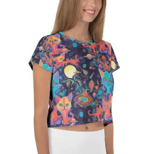 Orbiting Prowlers on a Crop Tee