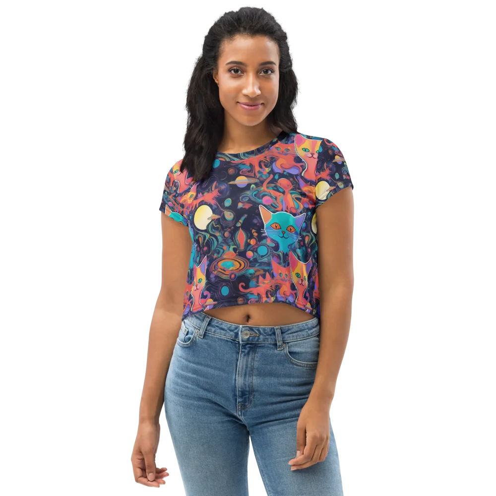 Orbiting Prowlers on Crop Tee — Front
