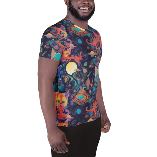 Orbiting Prowlers on a Men's Athletic T-Shirt