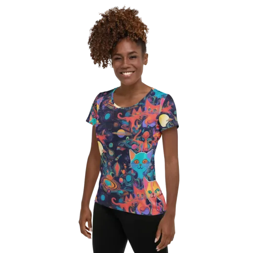 Orbiting Prowlers on a Women's Athletic T-Shirt