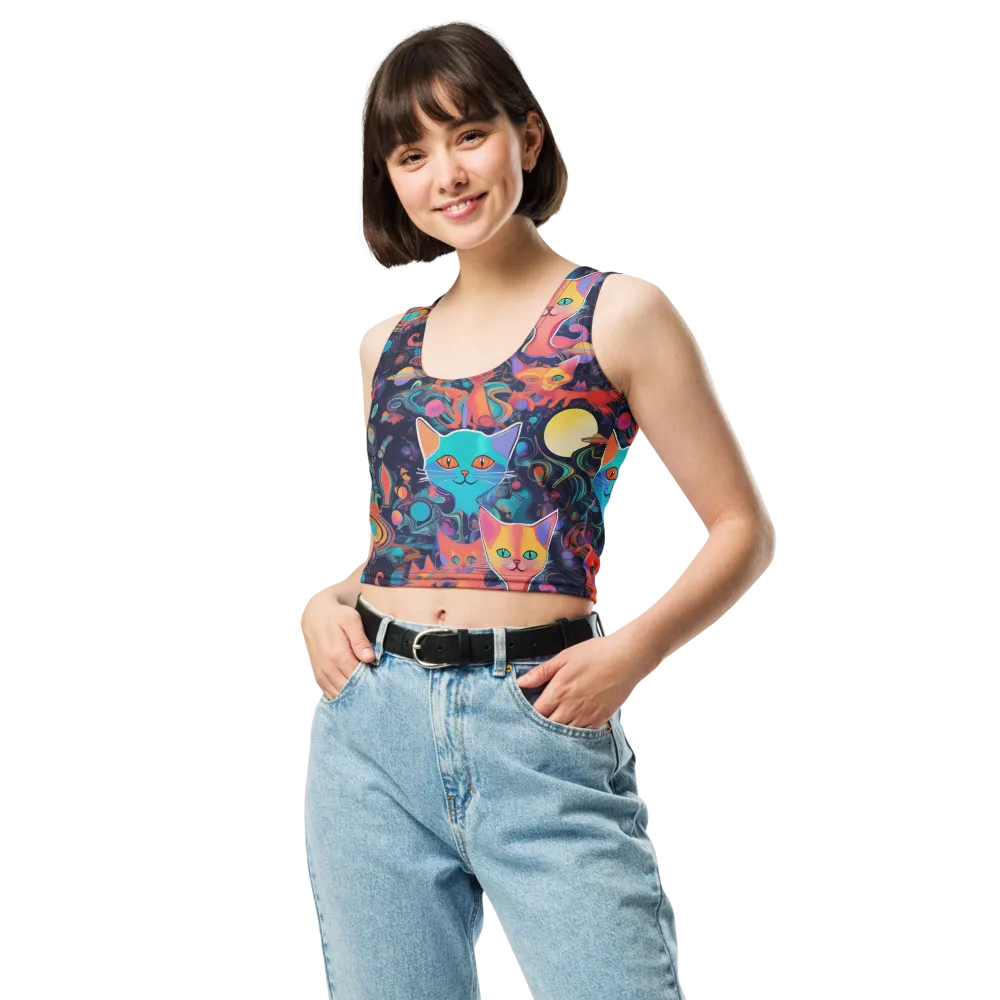 Orbiting Prowlers on Crop Top — Front