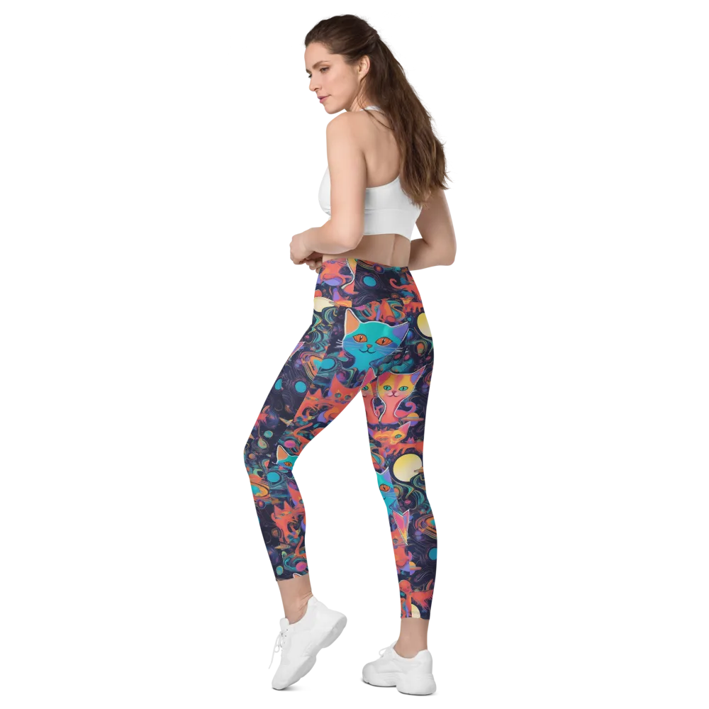 Orbiting Prowlers on Leggings with Pockets — Left Back