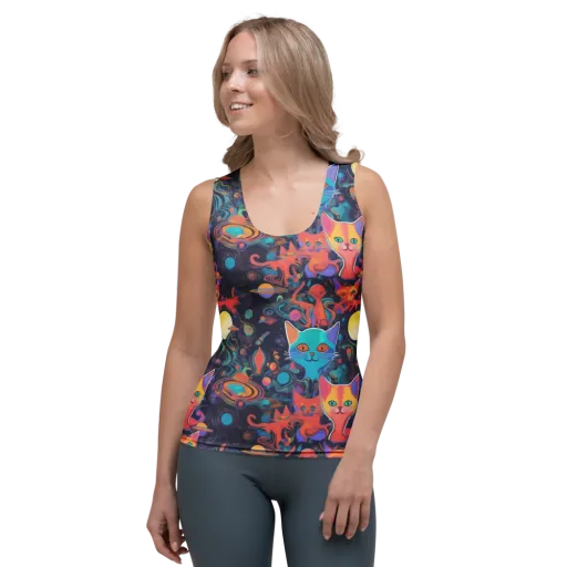 Orbiting Prowlers on a Women's Tank Top
