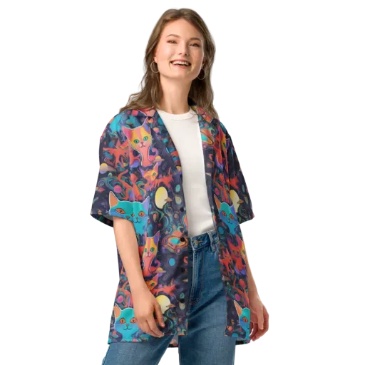 Orbiting Prowlers on a Button Shirt