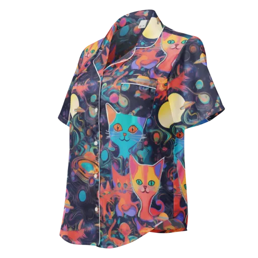 Orbiting Prowlers on a Women's Short Sleeve Pajama Top