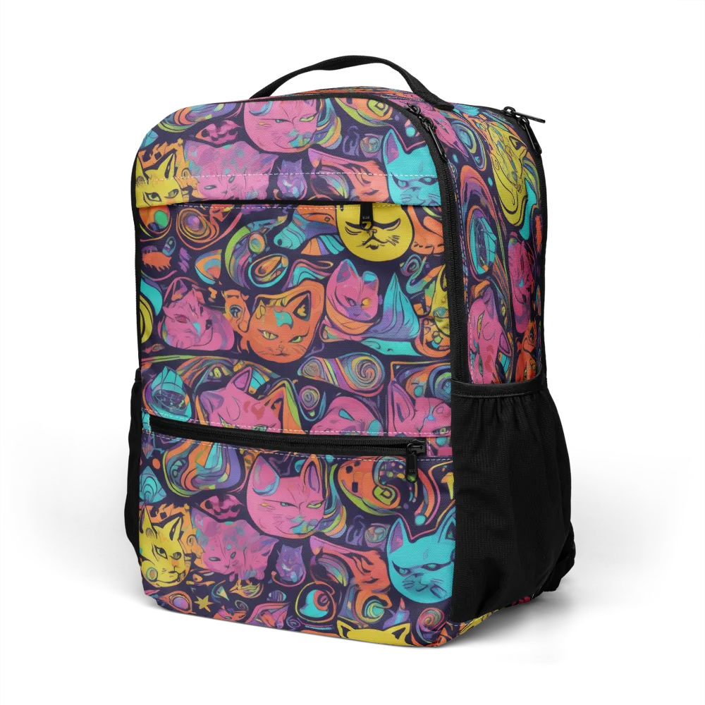Moonlit Meow on Utility Backpack — Left Front