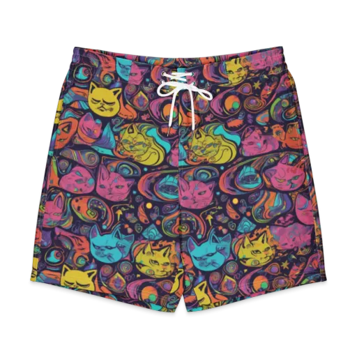 Moonlit Meow on a Men's Board Shorts