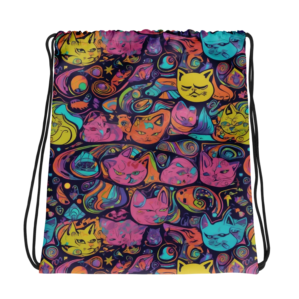 Moonlit Meow on Drawstring Bag — Photo