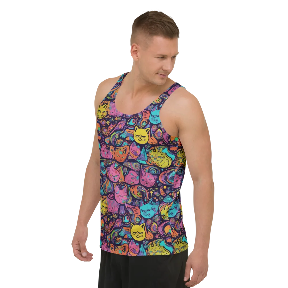 Moonlit Meow on Men's Tank Top — Left Front